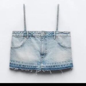 Denim Jean Cropped Pants Top
